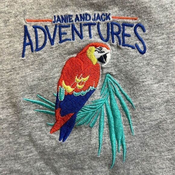 Janie and Jack shirt size 12 to 18 months Gray parrot cotton summer vacation - Picture 2 of 4